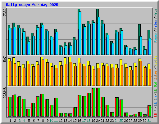 Daily usage for May 2025