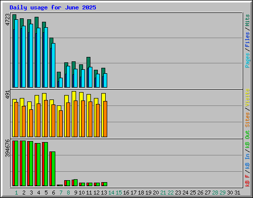 Daily usage for June 2025