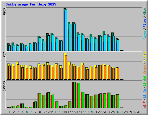 Daily usage for July 2025