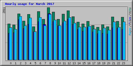 Hourly usage for March 2017