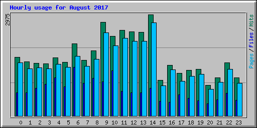 Hourly usage for August 2017